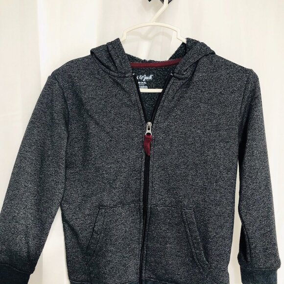 Cat & Jack Boys XS 4/5 Gray Heather Hooded Jacket Zip-Up Outerwear Pockets - Picture 5 of 9